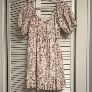 Floral Puff Sleeve Mini Dress